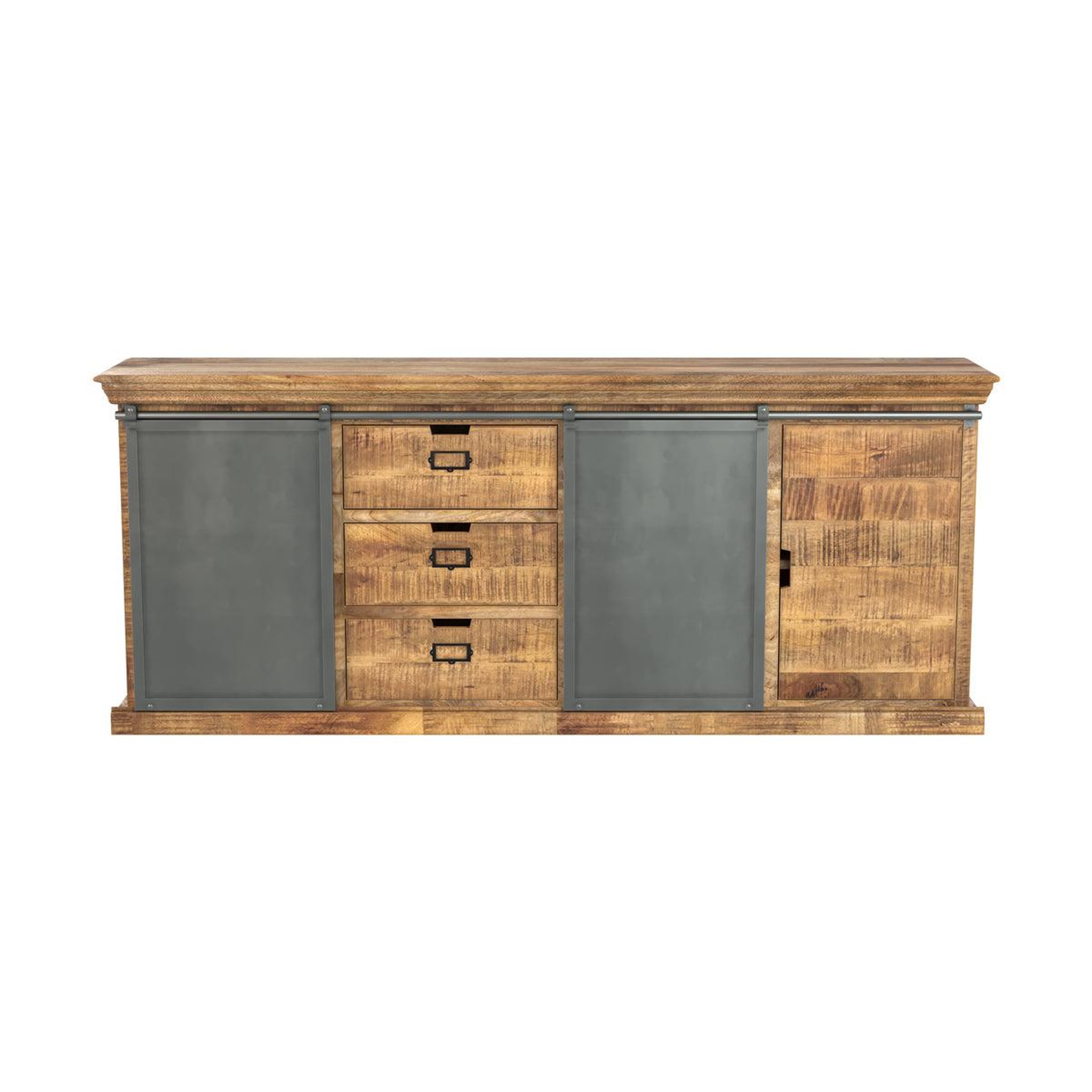 MAISON PAVANE Grand buffet en bois de manguier massif et métal-tabuk