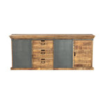 Rendez vous déco Grand buffet en bois et métal 3 portes 3 tiroirs-Tabuk