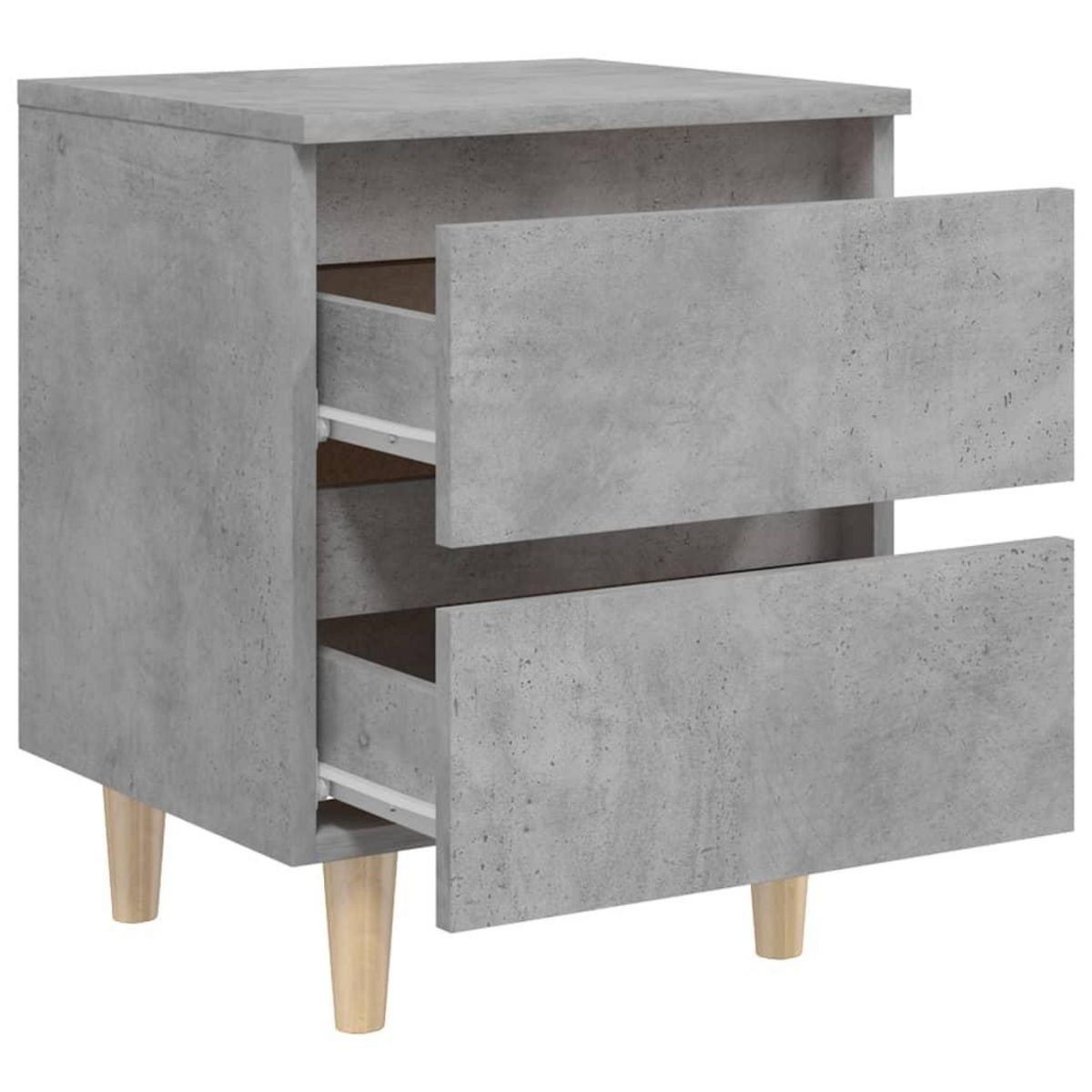 VIDAXL Table de chevet avec pieds en pin gris beton 40x35x50 cm