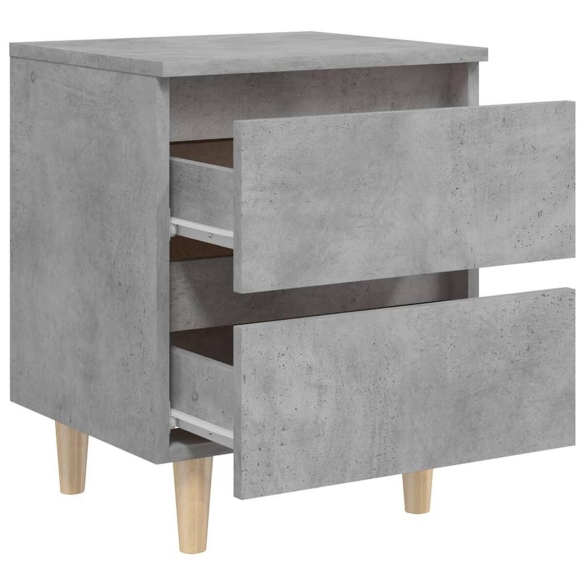 VIDAXL Table de chevet avec pieds en pin gris beton 40x35x50 cm