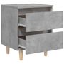Voir la diapositive 5 : VIDAXL Table de chevet avec pieds en pin gris beton 40x35x50 cm
