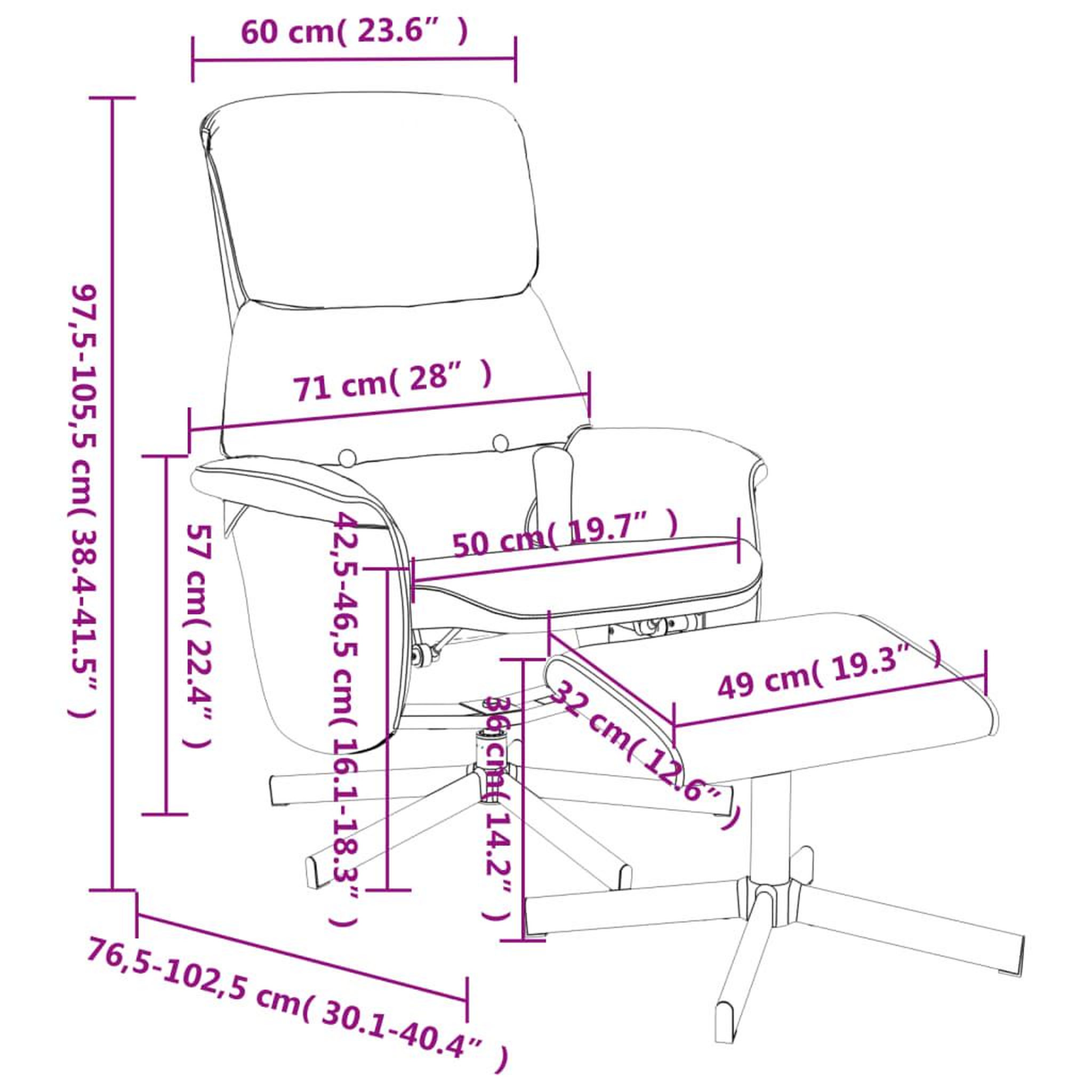 Voir la diapositive 6 : VIDAXL Fauteuil de massage inclinable avec repose-pied noir tissu