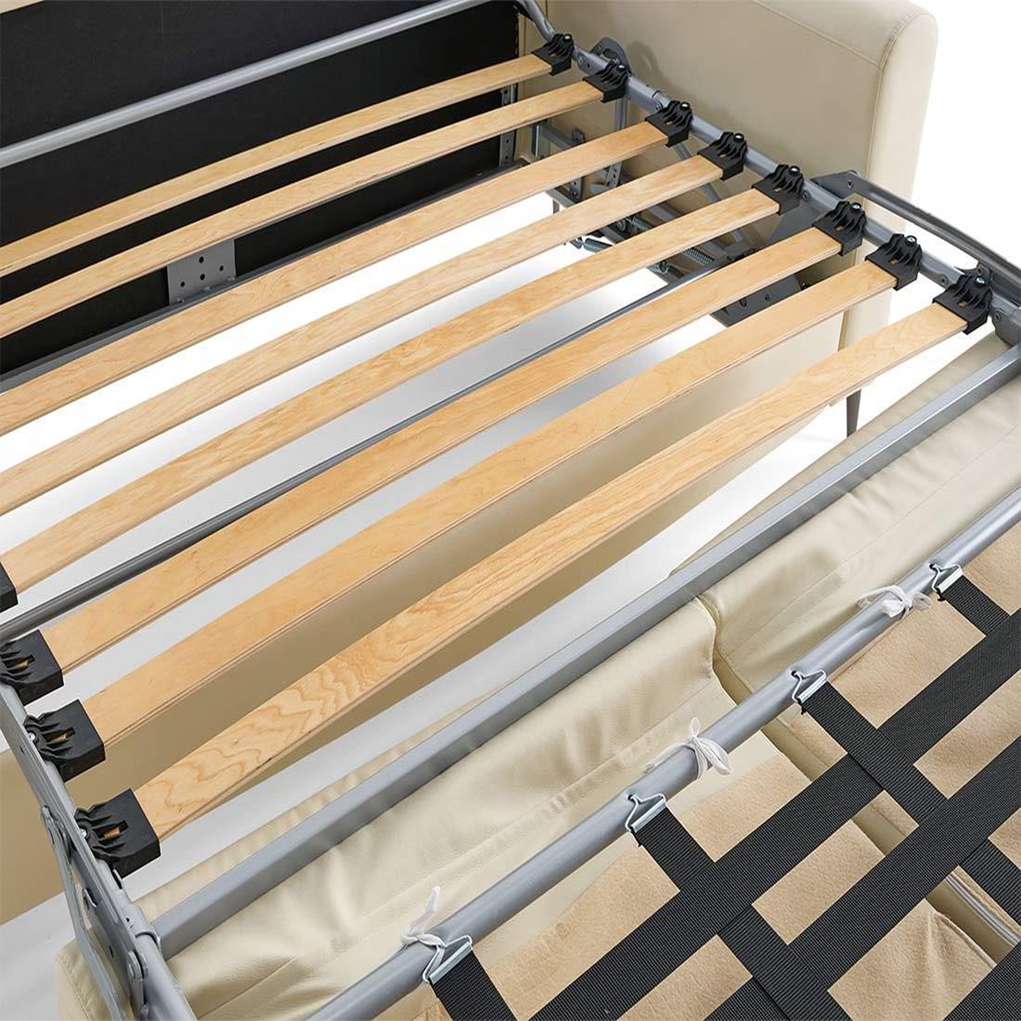 Voir la diapositive 5 : LISA DESIGN Owen - canapé 3 places convertible express couchage quotidien 140 cm matelas 12 cm en simili