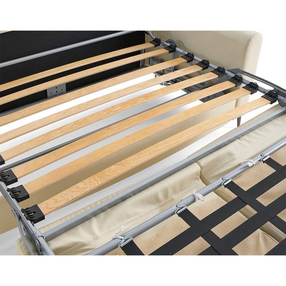 LISA DESIGN Owen - canapé 3 places convertible express couchage quotidien 140 cm matelas 12 cm en simili