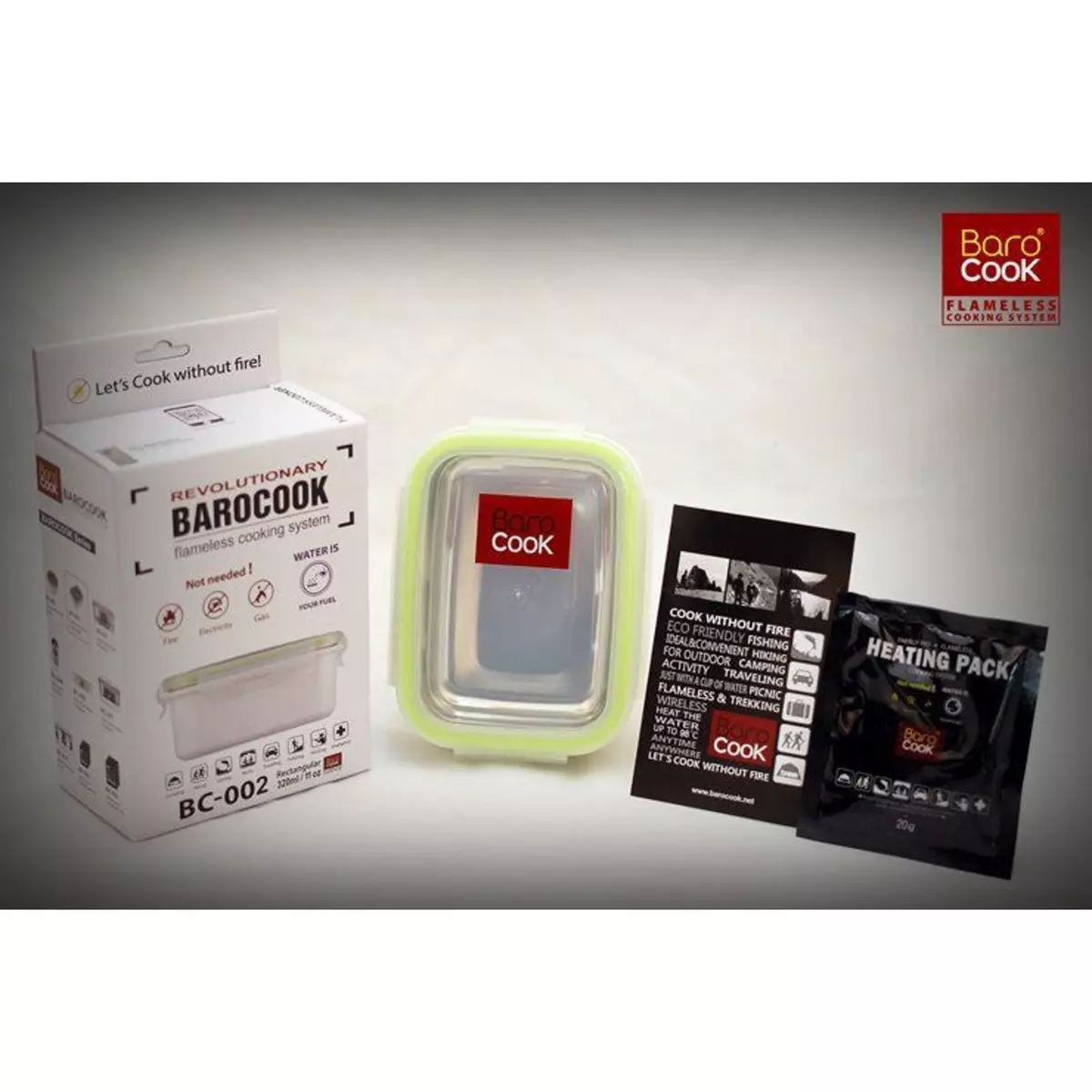 BaroCook Contenant à repas rectangulaire auto chauffant - Barocook - Contenance : 320 ml