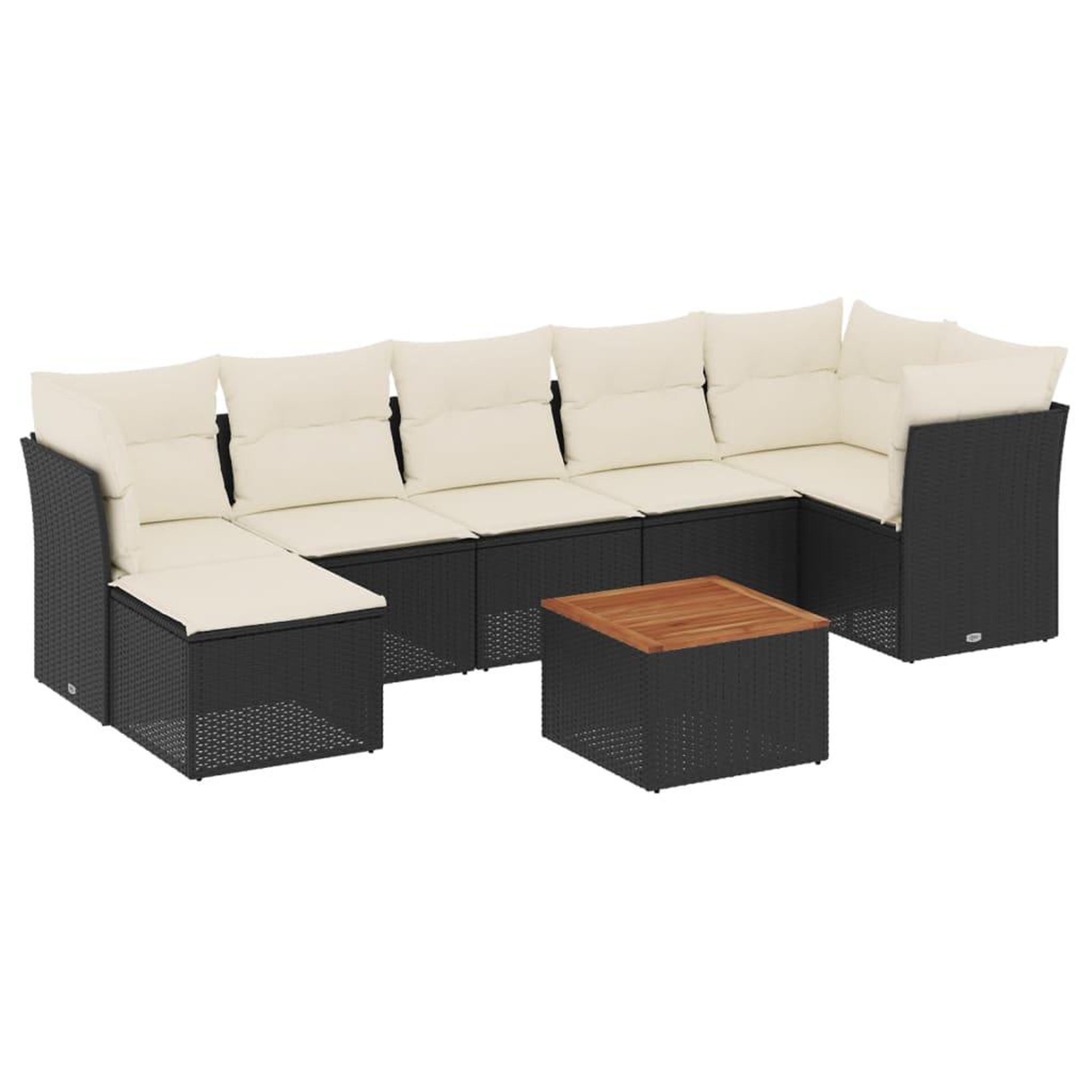 Voir la diapositive 2 : VIDAXL Salon de jardin 8 pcs avec coussins noir resine tressee