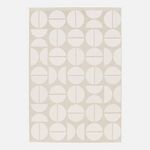 SWEEEK Tapis intérieur/extérieur contemporain motifs géométriques crème et beige polyester recyclé Megan. Coloris disponibles : Beige