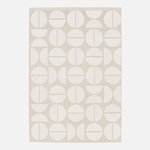 SWEEEK Tapis intérieur/extérieur contemporain motifs géométriques crème et beige polyester recyclé Megan. Coloris disponibles : Beige