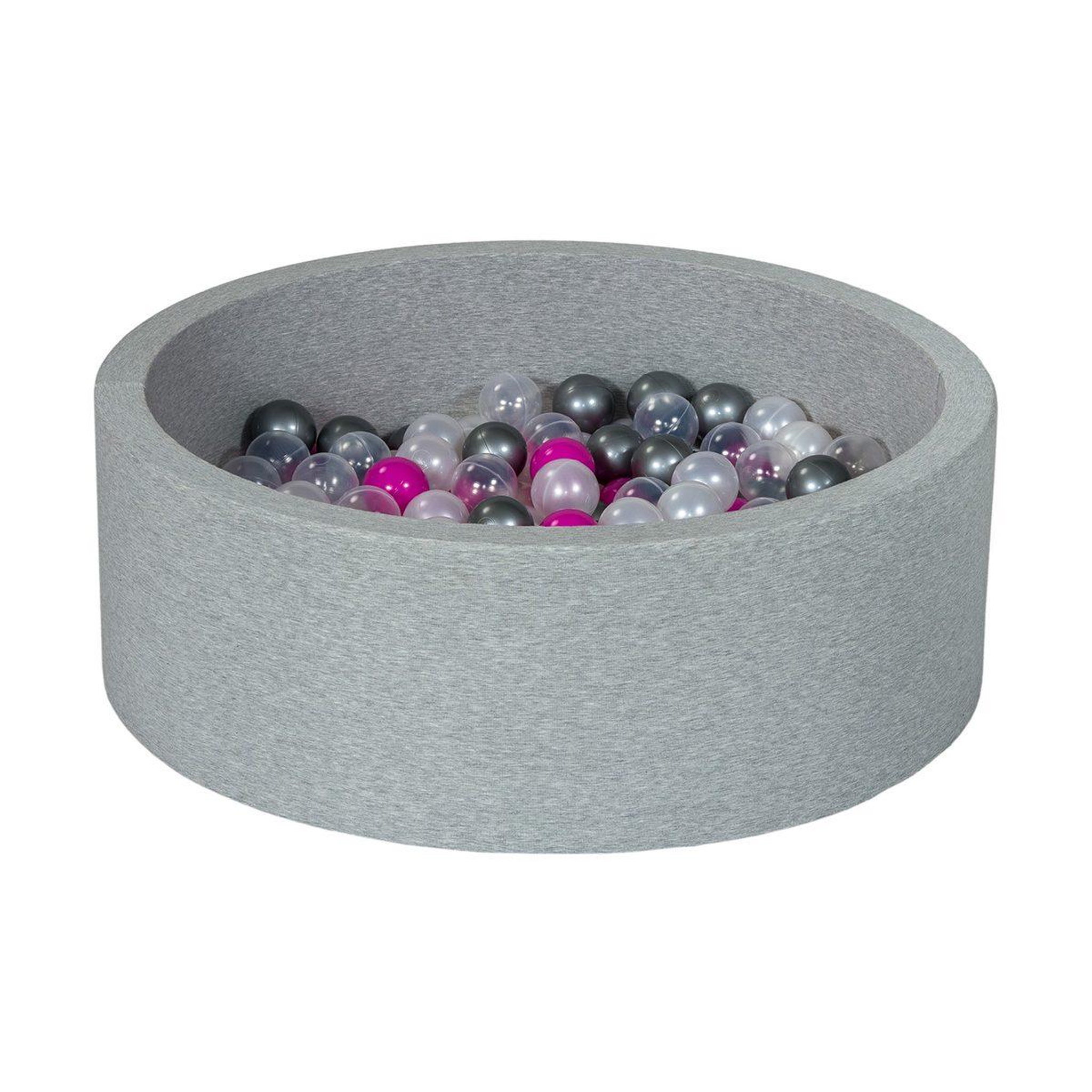 VELINDA Piscine à balles aire de jeu + 200 balles perle, transparent, rose, argent