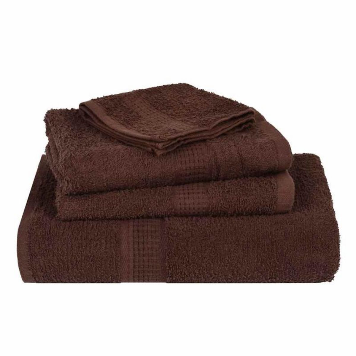 VIDAXL Serviettes de bain 4 pcs marron 100x150 cm 360 g m² 100% coton