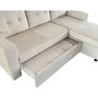 Voir la diapositive 2 : BEST MOBILIER Tulipe - canapé d'angle réversible 4 places convertible avec coffre en velours côtelé