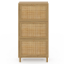 Voir la diapositive 3 : ID MARKET Meuble à chaussures 18 paires vintage HANAE 3 portes effet naturel cannage