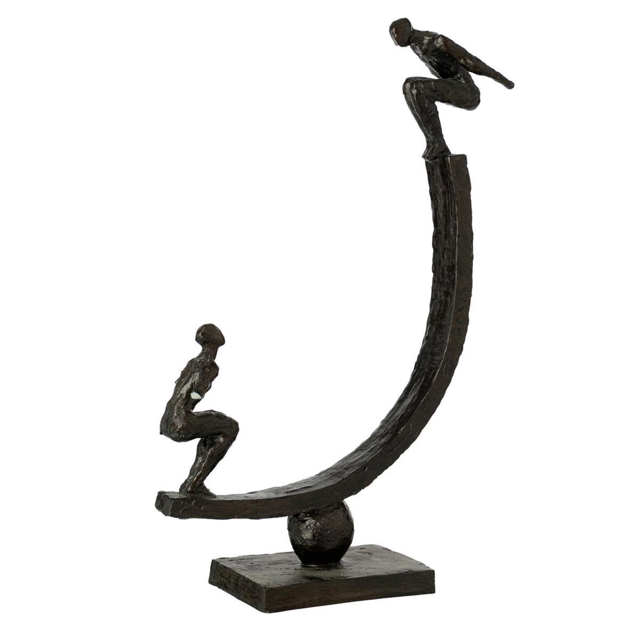 J-LINE Statuette personnes en équilibriste  ulric  37cm noir