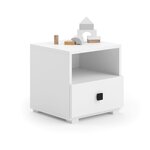 KOBI Table de Chevet Emi en Blanc et Noir pour Enfants - Mobilier Pratique et Élégant