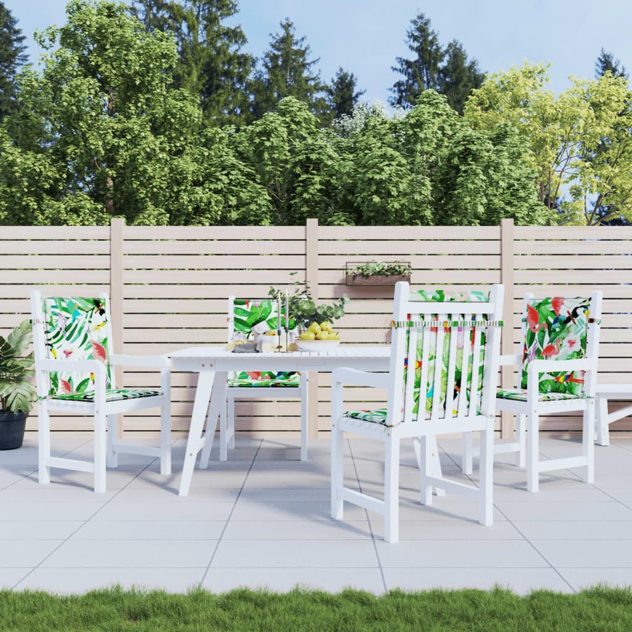 VIDAXL Coussins de chaise a dossier bas lot de 4 multicolore tissu