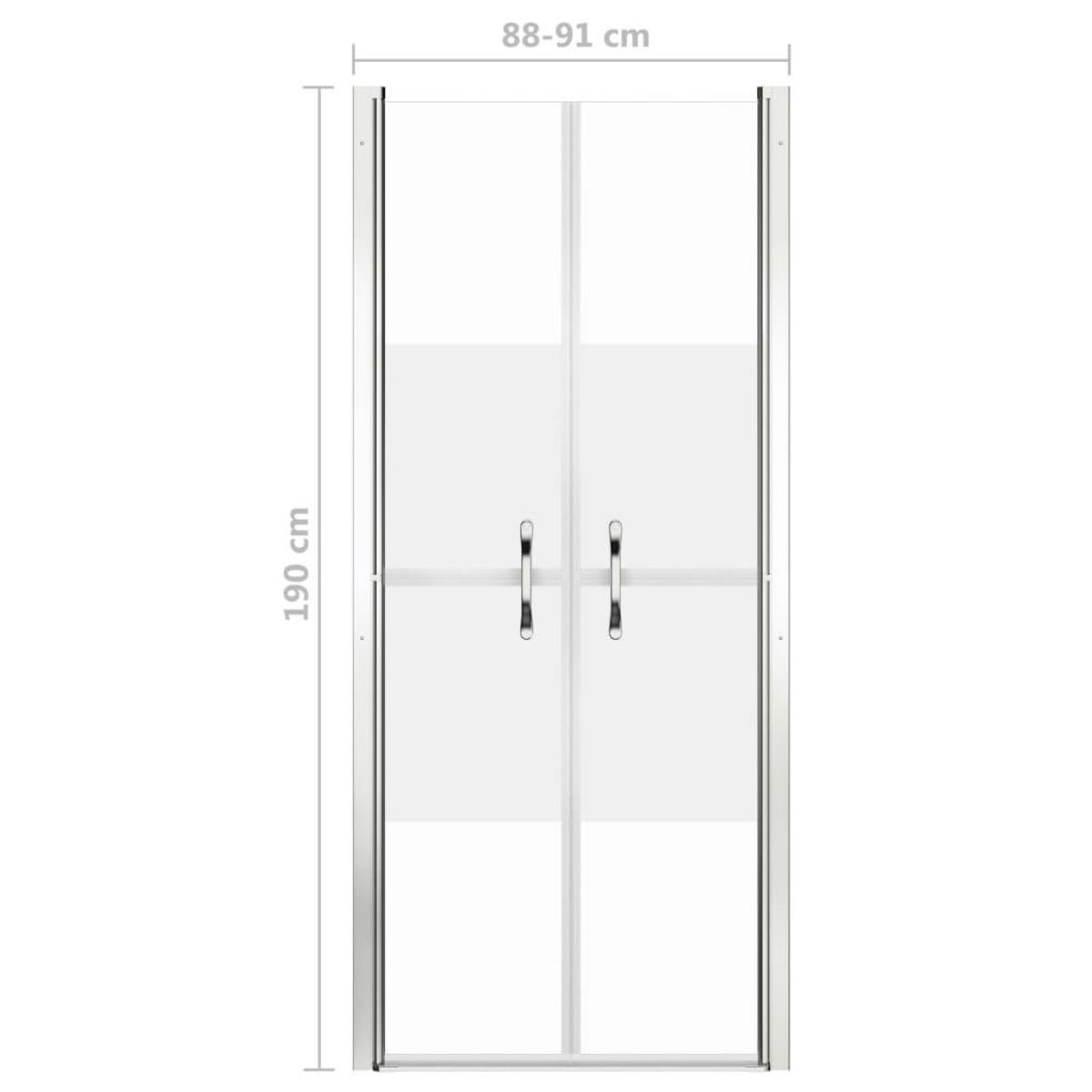 VIDAXL Porte de douche ESG demi-depoli 91x190 cm