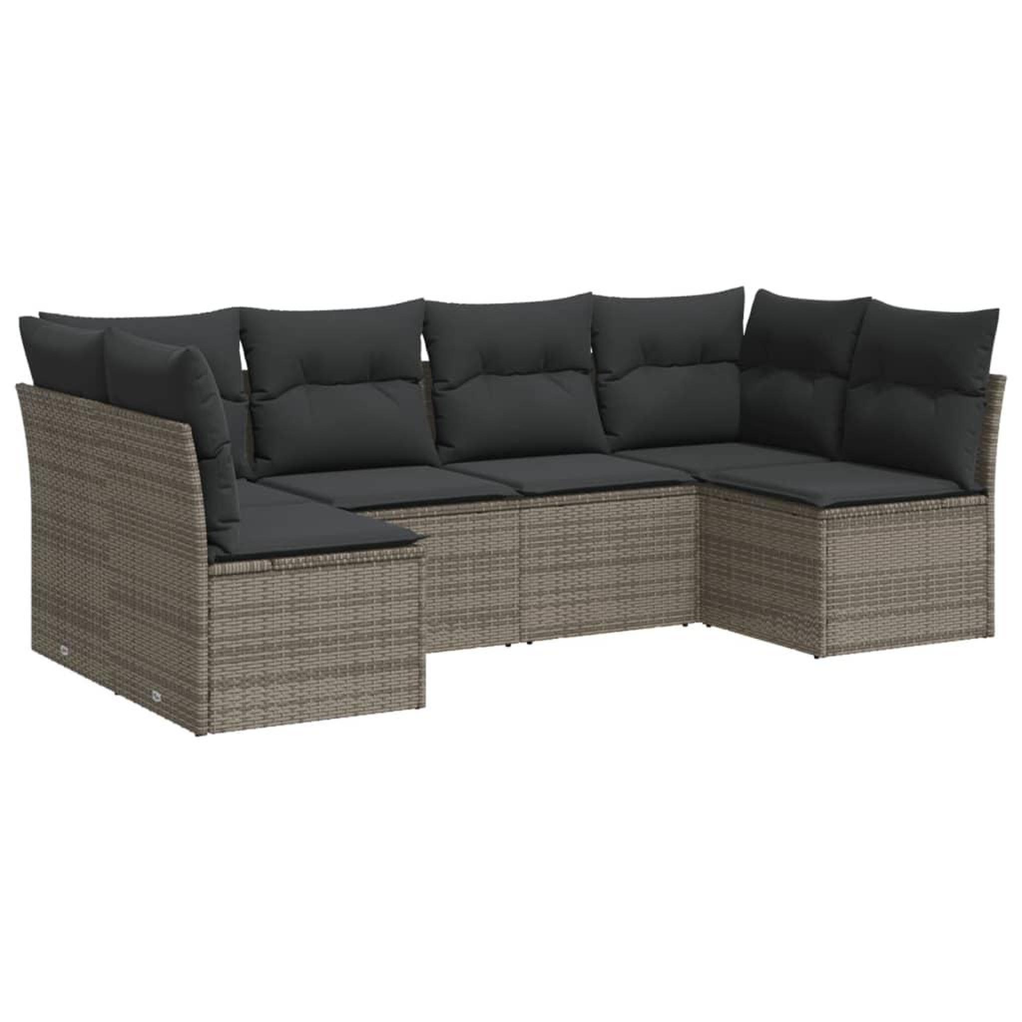 Voir la diapositive 2 : VIDAXL Salon de jardin 6 pcs avec coussins gris resine tressee