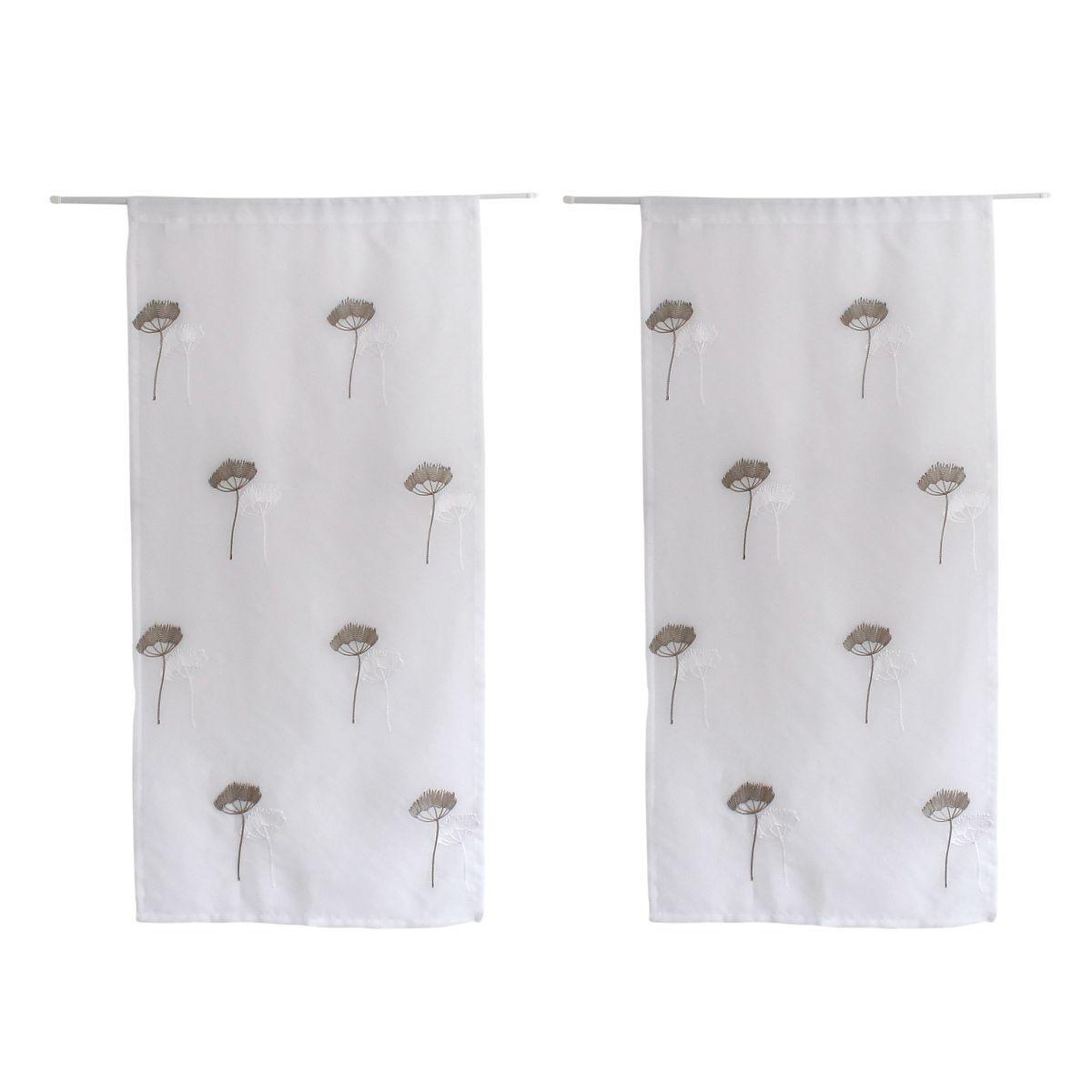 Voir la diapositive 3 : ENJOY HOME Paire de voilages brodés  cosmos  60x90cm gris & blanc
