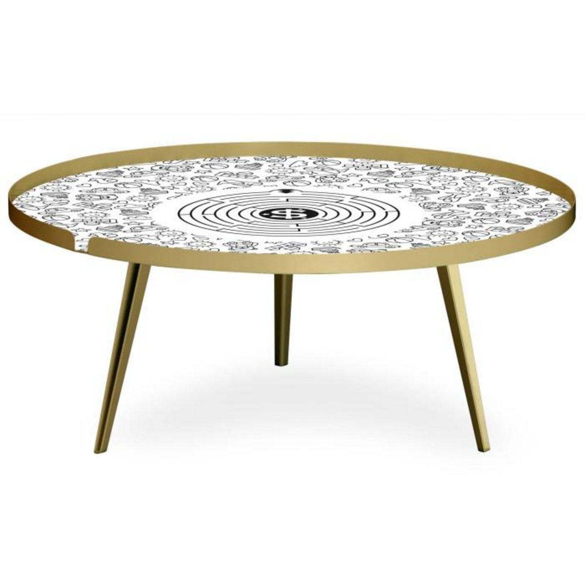 Paris Prix Table Basse à Rebord 2 Covers  Kid  90cm Or