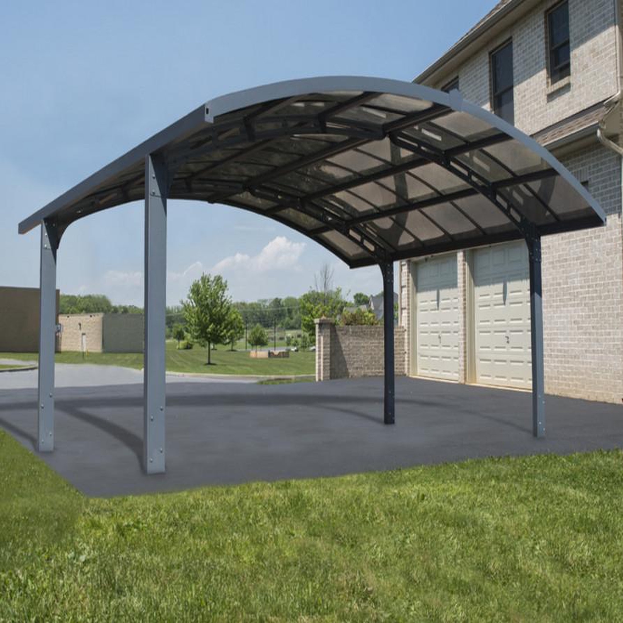 Palram Carport double 28.6m² gris anthracite - 704950