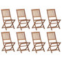 Voir la diapositive 2 : VIDAXL Chaises pliables d'exterieur et coussins lot de 8 Bois d'acacia