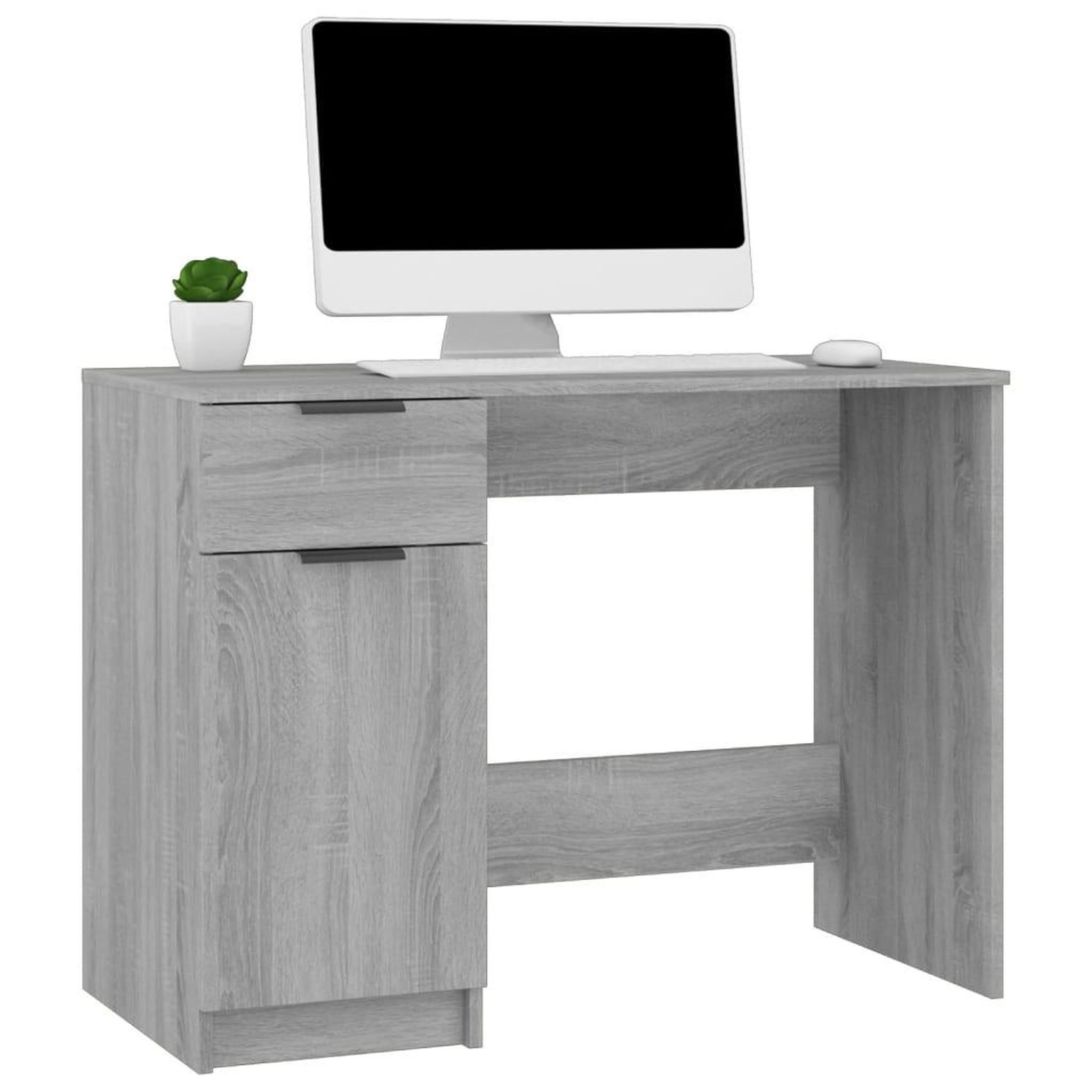 Voir la diapositive 4 : VIDAXL Bureau Sonoma gris 100x50x75 cm Bois d'ingenierie