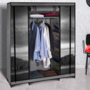 Voir la diapositive 3 : ID MARKET Armoire de rangement penderie pliable vêtements en tissu PARIS dressing XXL
