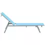 OUTSUNNY Bain de soleil transat - chaise longue - design contemporain - dossier inclinable multi-positions - métal époxy textilène bleu ciel - dim. 170 x 58 x 97 cm