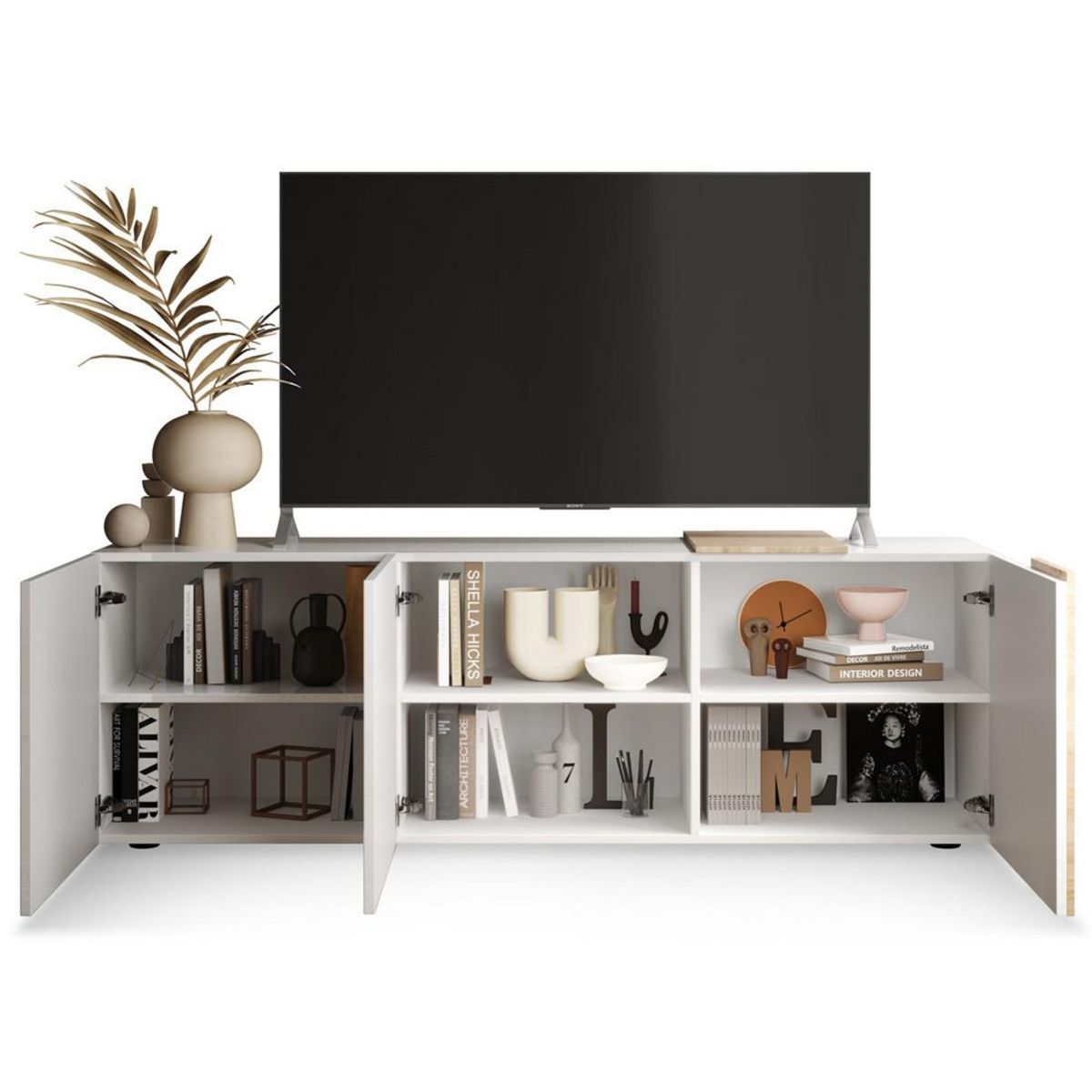 BEST MOBILIER Leon - meuble tv - 3 portes - 181 cm
