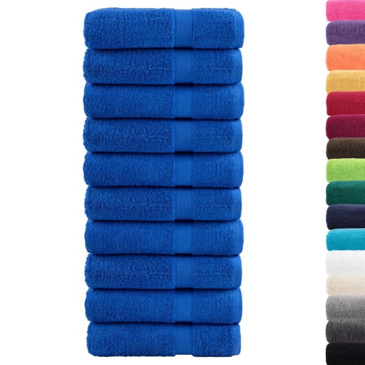 VIDAXL Serviettes de douche de qualité supérieure SOLUND 10 pcs bleu