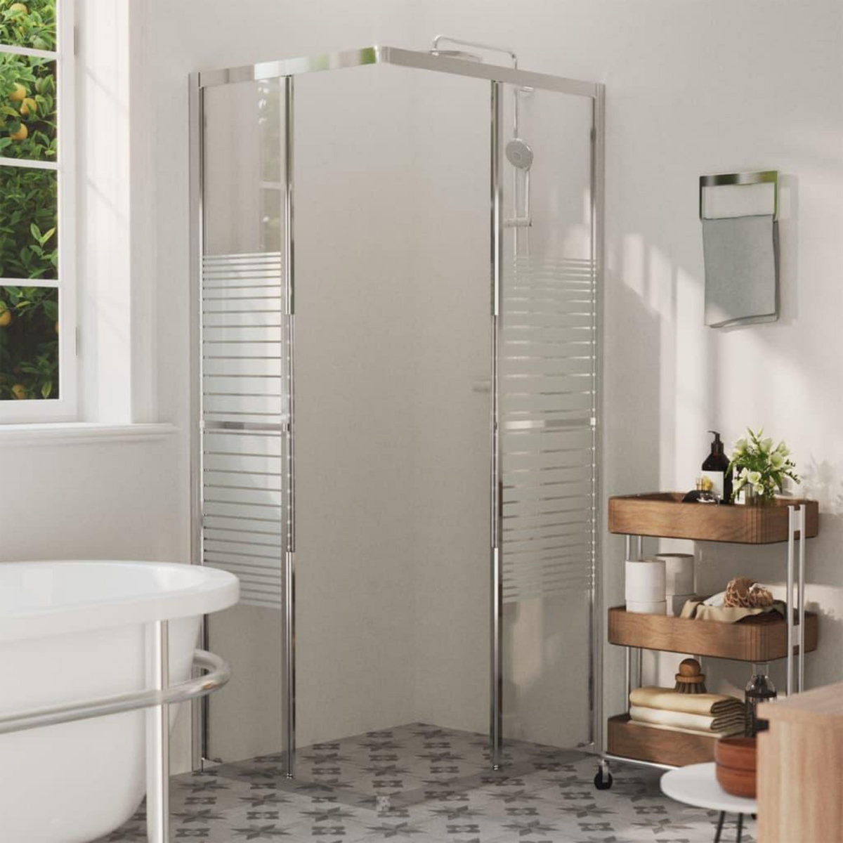 VIDAXL Cabine de douche ESG 90x70x180 cm