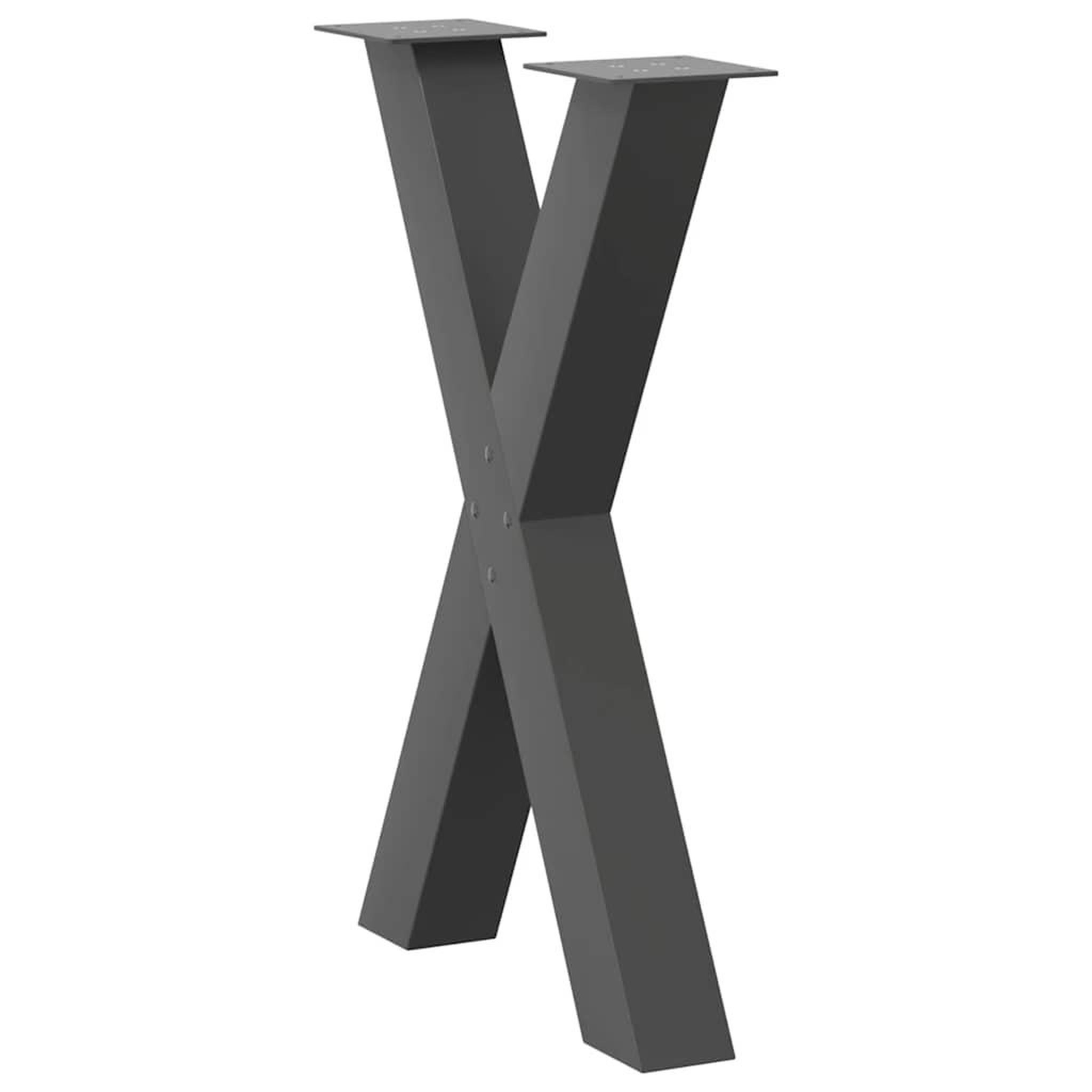 Voir la diapositive 4 : VIDAXL Pieds de table a manger forme de X 2 pcs 60x(72-73) cm acier