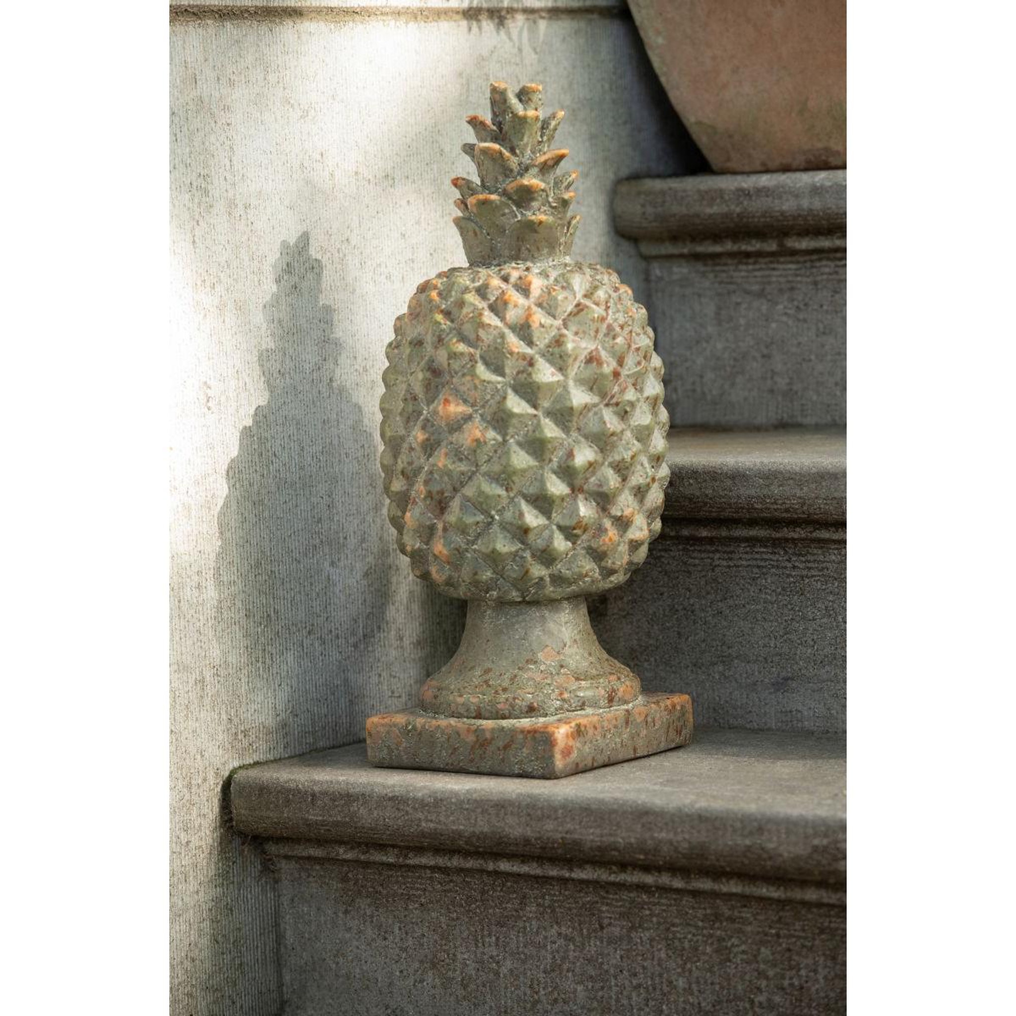 Voir la diapositive 2 : J-LINE Ananas d'extérieur  antik  43cm vert foncé