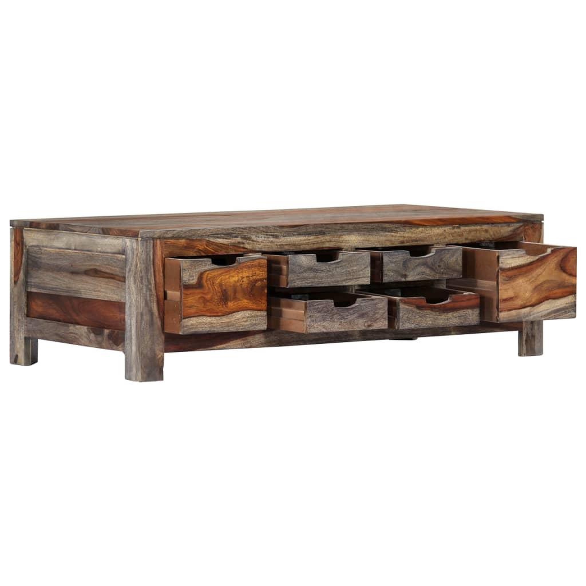 Voir la diapositive 3 : VIDAXL Table basse Gris 100x50x30 cm Bois massif