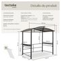 Voir la diapositive 6 : tectake Abri pavillon pour barbecue bonne circulation de l'air gris