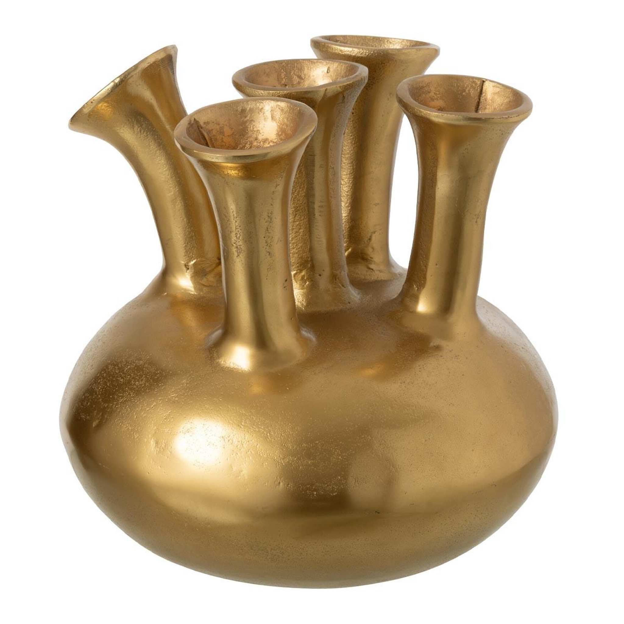 J-LINE Vase design en métal  tulipe  33cm doré