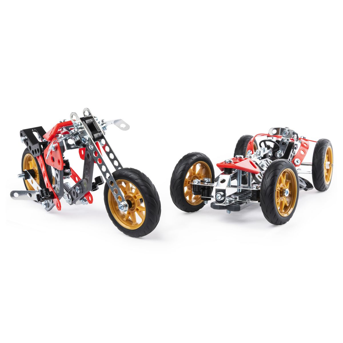SPIN MASTER Jeu de construction Voiture et Moto - 5 modèles Meccano