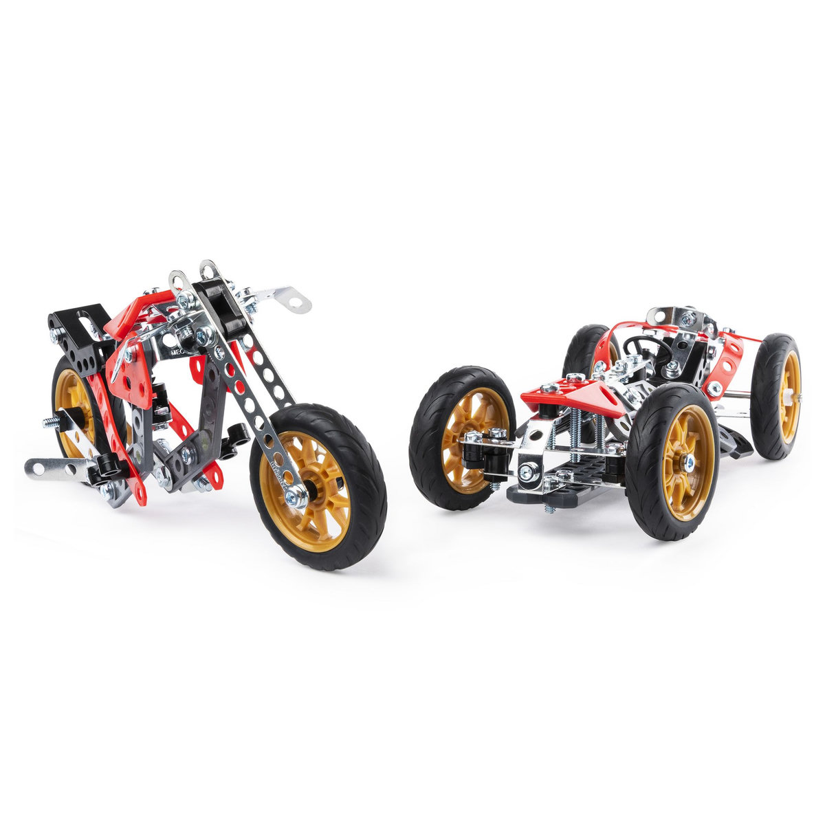 SPIN MASTER Jeu de construction Voiture et Moto - 5 modèles Meccano