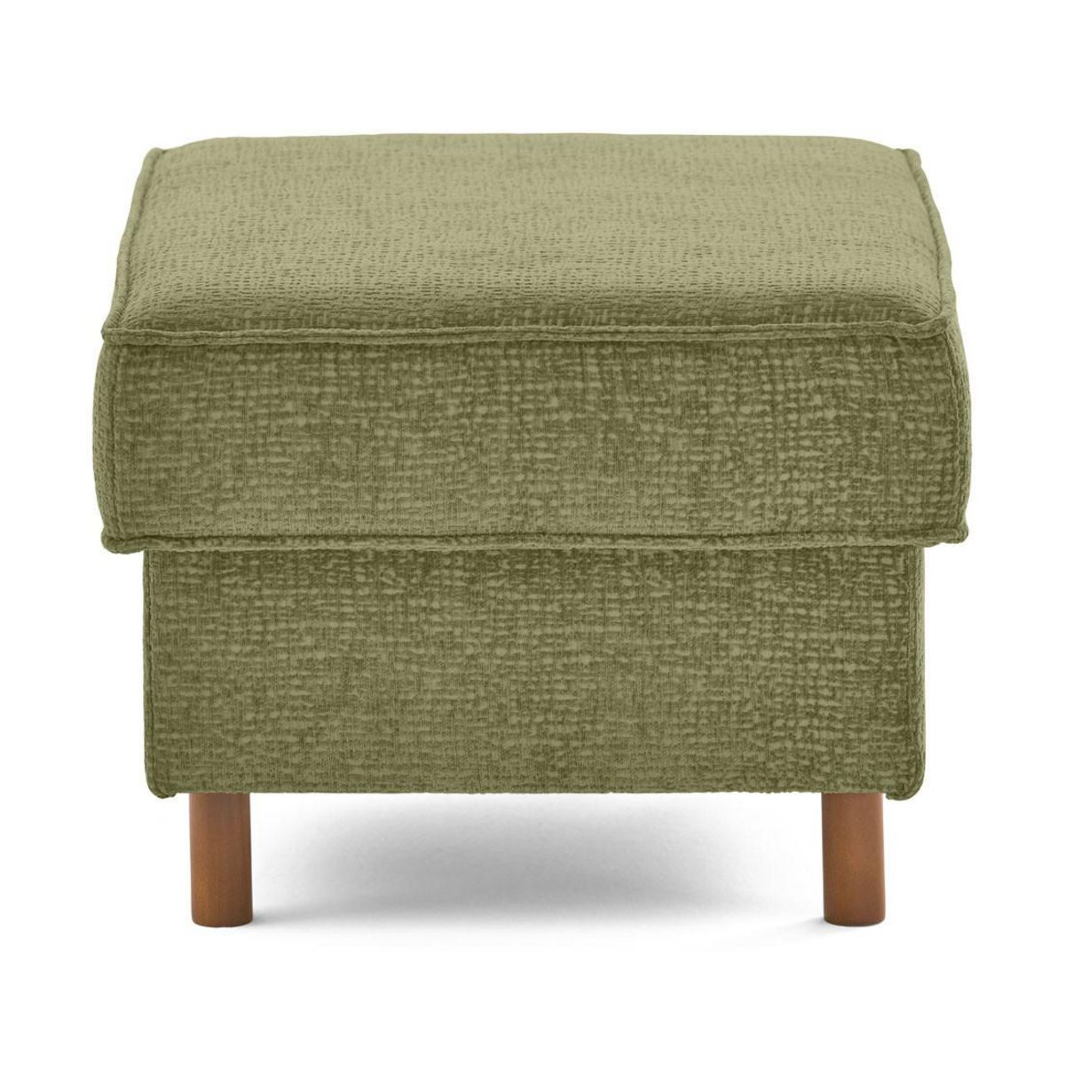 LISA DESIGN Jake - pouf en tissu velours relief - pieds en bois foncé