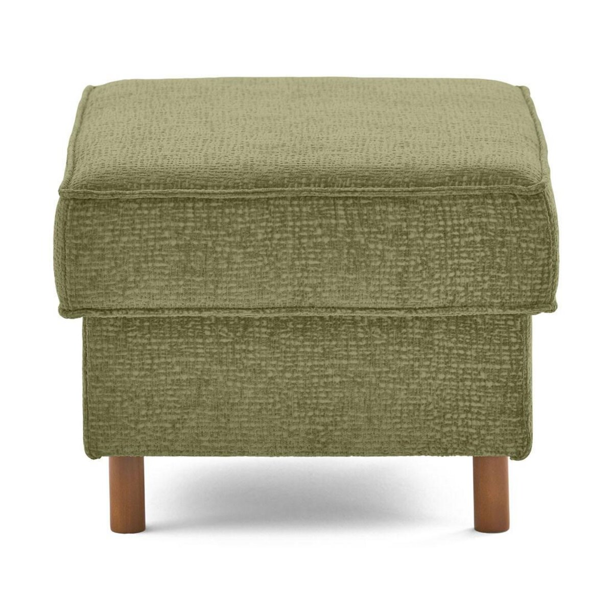 LISA DESIGN Jake - pouf en tissu velours relief - pieds en bois foncé