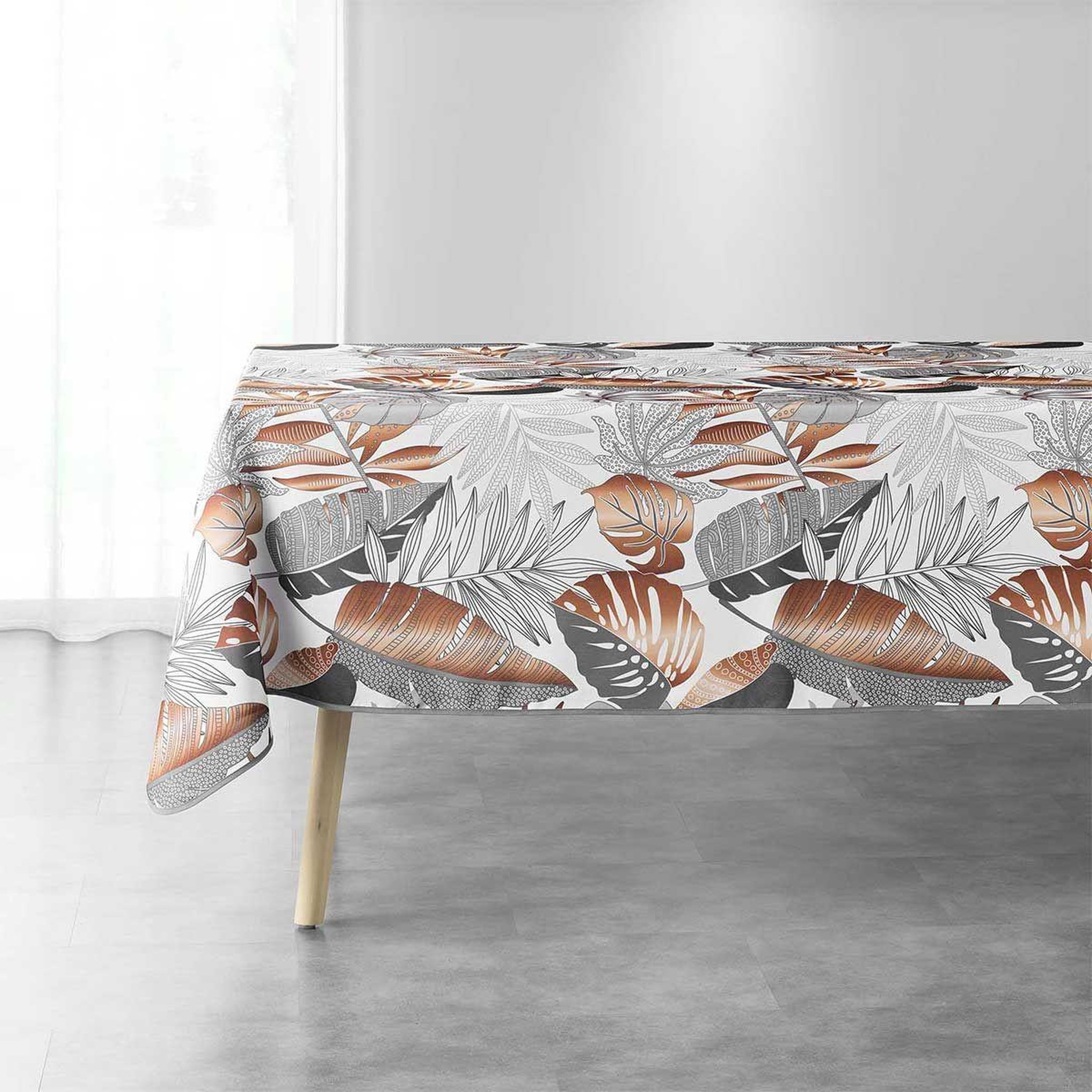 Douceur d'Intérieur Nappe imprimée  alianor  150x240cm gris & blanc