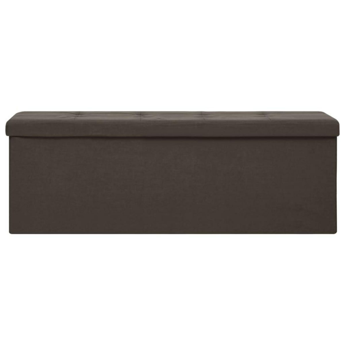 VIDAXL Banc de rangement pliable Marron fonce Faux lin