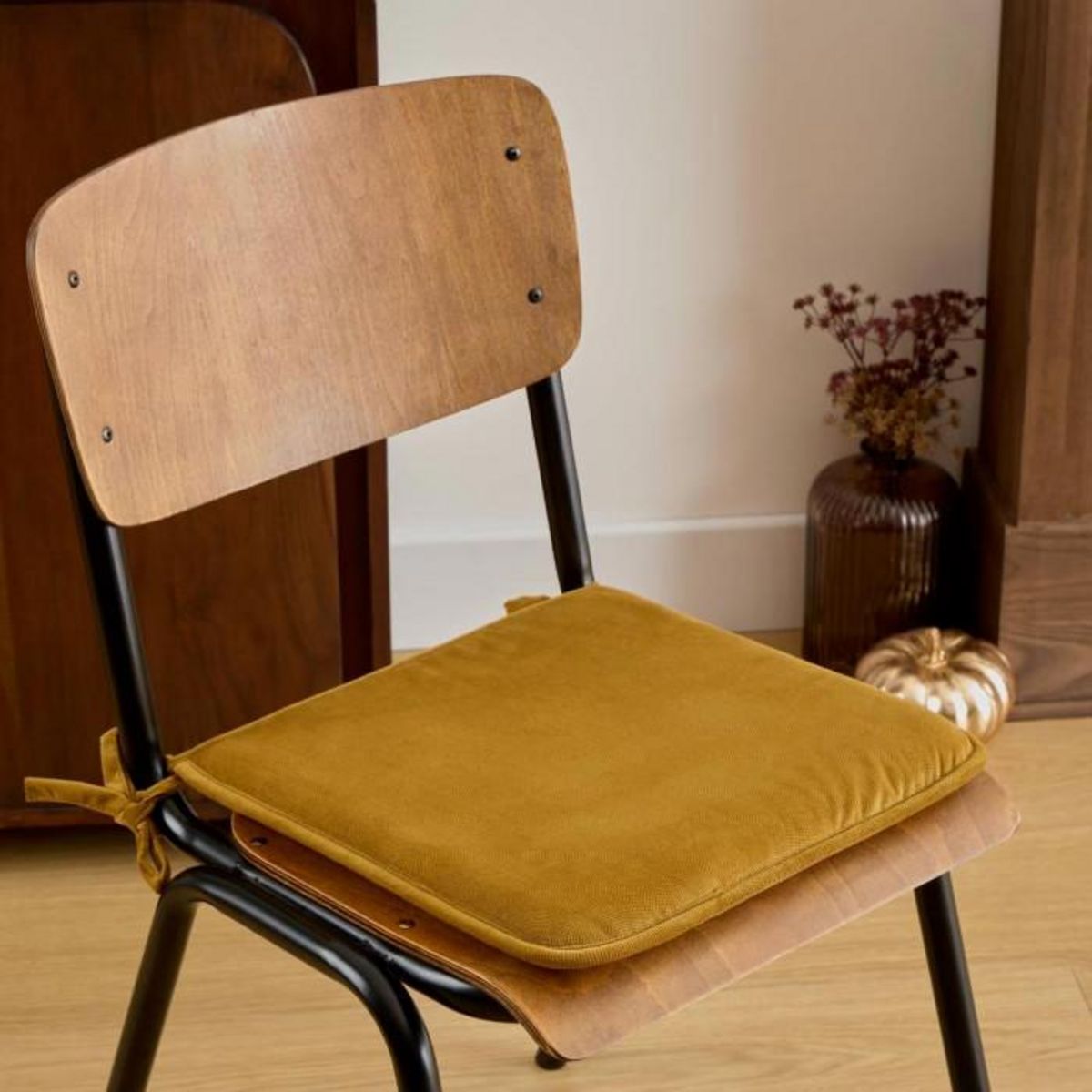 ATMOSPHERA Galette de Chaise Uni  Lilou  38x38cm Mordoré