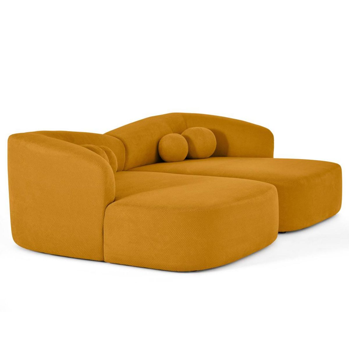 LISA DESIGN Charles - canapé droit 4 places avec double méridienne - assise profonde - en velours texturé