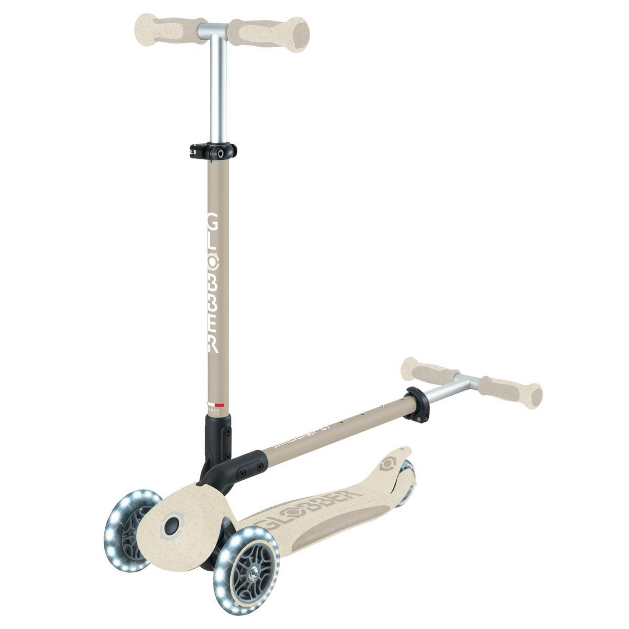 Voir la diapositive 2 : Globber Trottinette Go Up Deluxe Lights Eco-Logic 360° sable