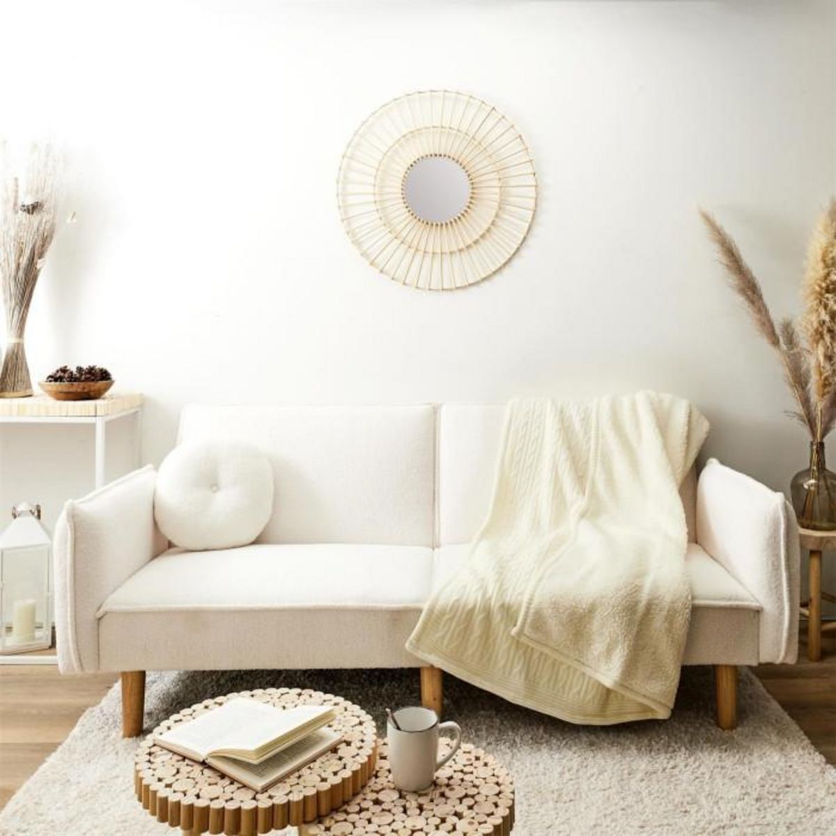 Paris Prix Plaid Sherpa  Torsadé  120x150cm Crème