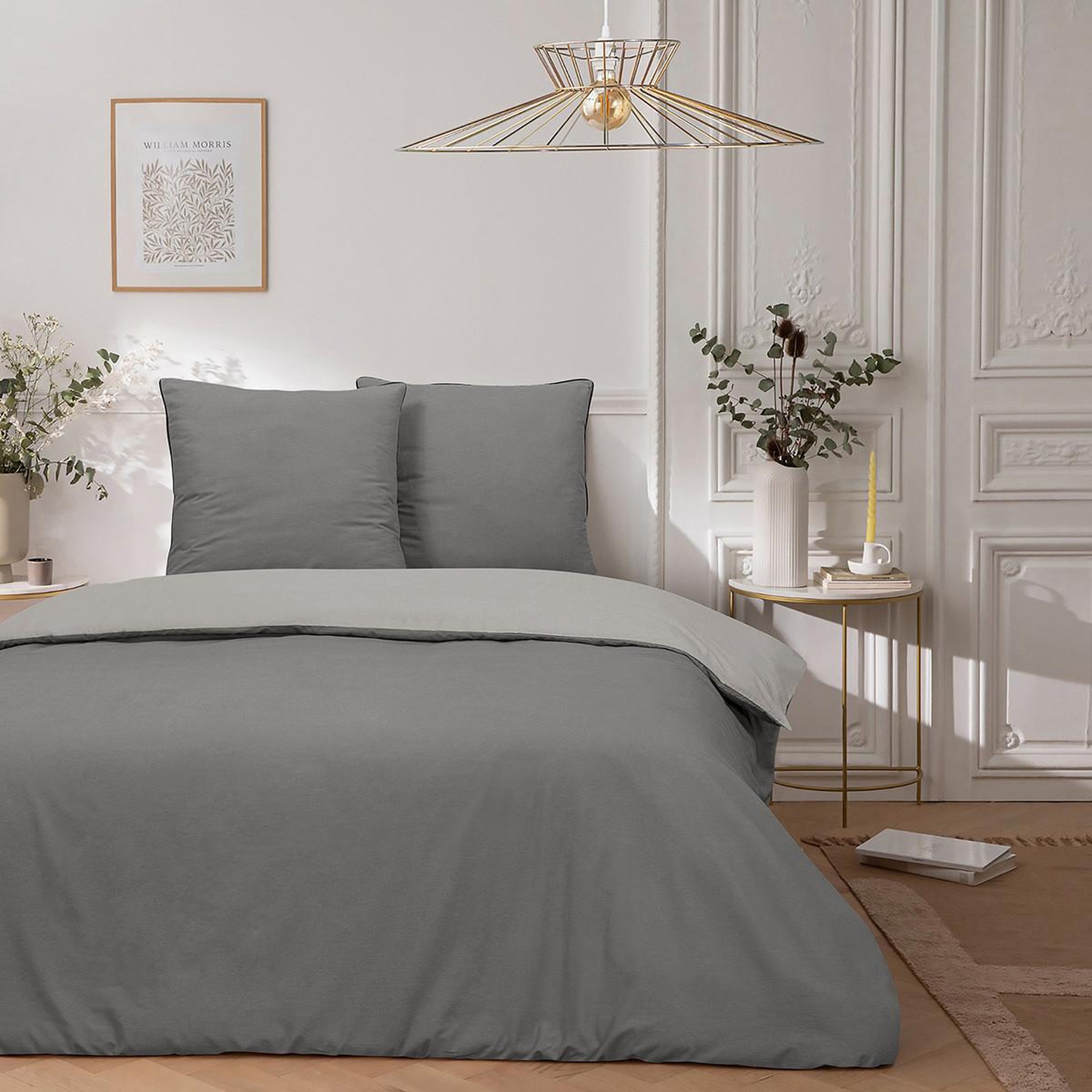 Voir la diapositive 1 : FUTURE HOME Parure de lit double bicolore