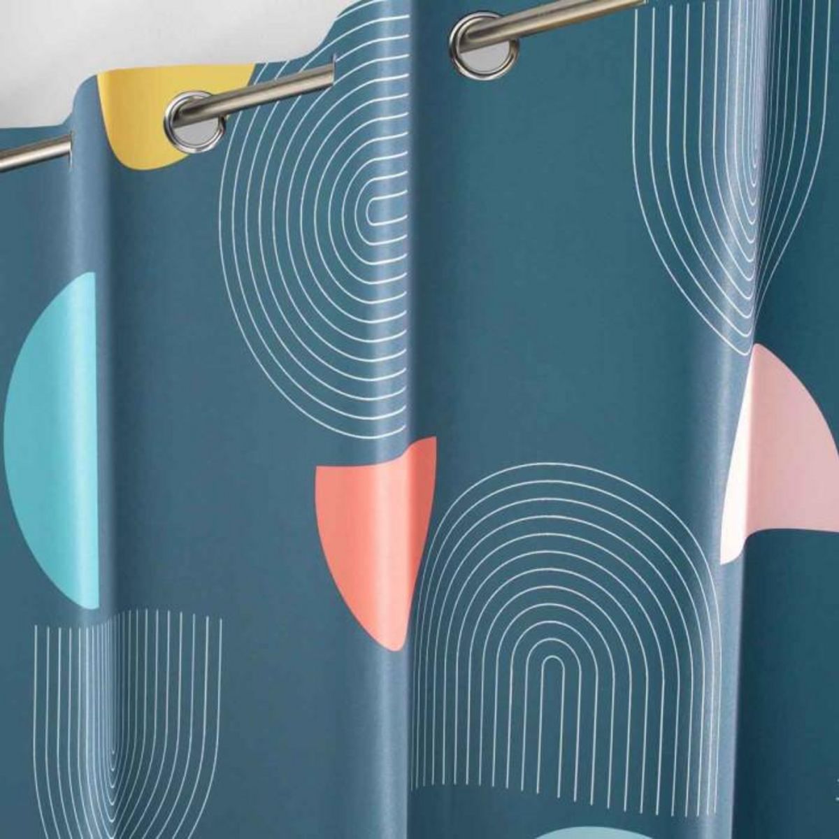 Paris Prix Rideau à Œillets Imprimé  Pop Art  140x260cm Bleu