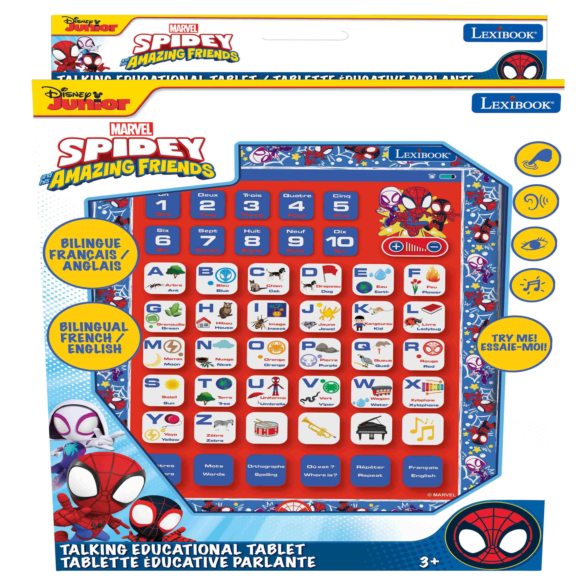 Voir la diapositive 3 : Lexibook Tablette Éducative bilingue Spidey en français et en anglais