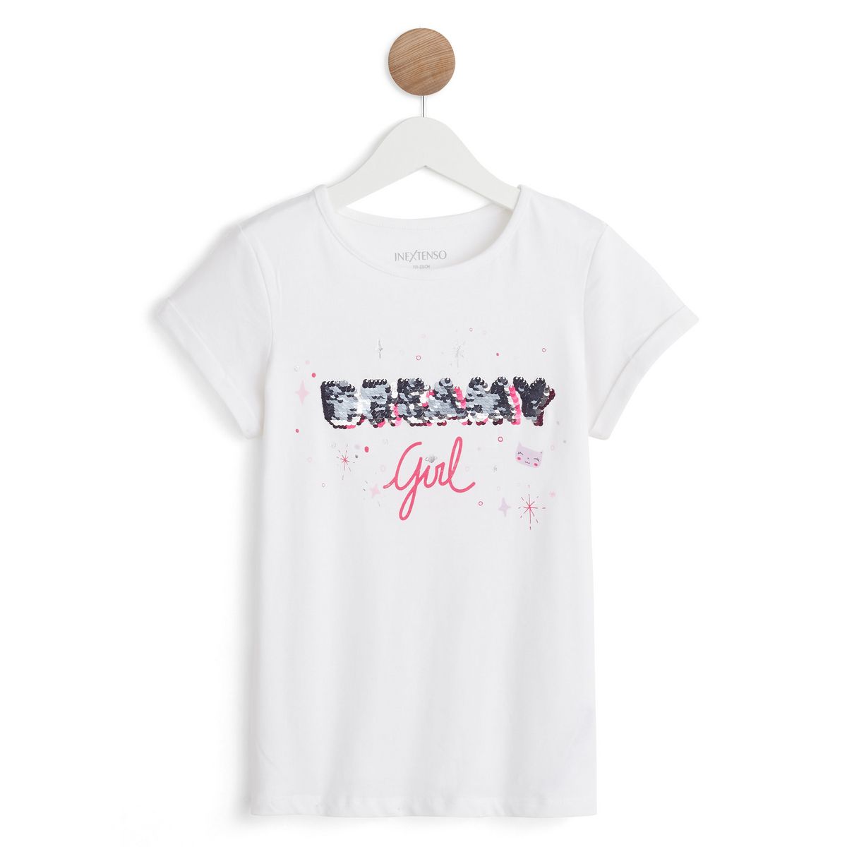 IN EXTENSO T-shirt manches courtes à sequins reversibles fille